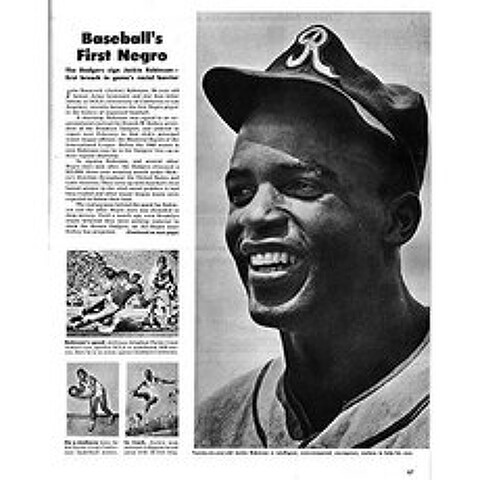 사진 : Look Magazine 기사 야구 Jejor Robinson Brooklyn Dodgers 1945 크기 : 8x1, 본상품, 본상품
