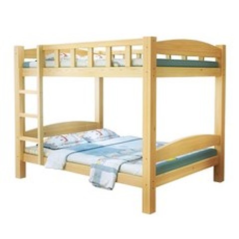 성인벙커침대 이층 침대 단단한 나무 싱글 침대 나무 높이 침대 성인 1.5 미터 14, 800mm 2000mm, 도색되지 않은 통나무 이층 침대, 더 많은 조합