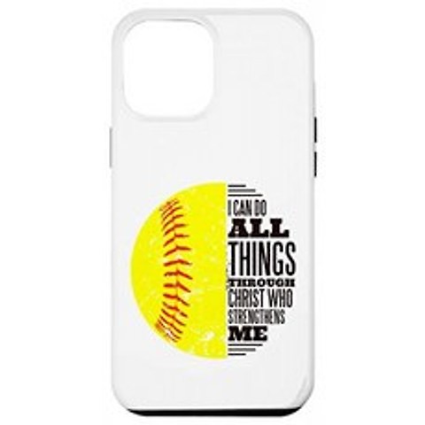 iPhone 12 Pro Max 나는 Christ Softball Christian Case를 통해 모든 것을 할 수 있습니다, 단일옵션