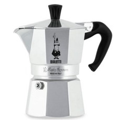 Bialetti Moka Express StoveTop 3-Cup 비알레띠 모카포트 커피 메이커 알루미늄 Silver, 1개