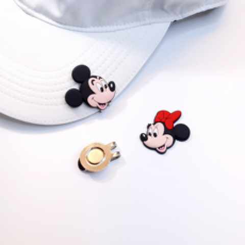 미키 미니 마우스 골프 볼마커 귀여운 디즈니 볼마커 악세사리 선물 자석클립 포함, 미키볼마커+자석클립