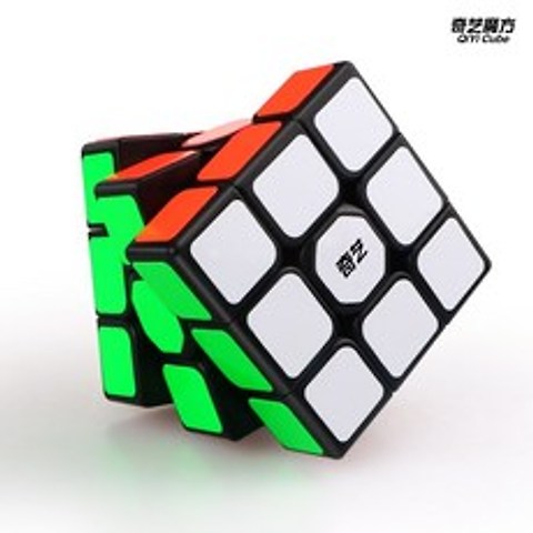 QiYi 세일링 W 3x3x3 스피드 매직 네오 루빅스 큐브 블랙 프로 페셔널 3x3 큐브 퍼즐 교육 완구 선물 3x3|Magic Cubes|, 1개, Black, 단일