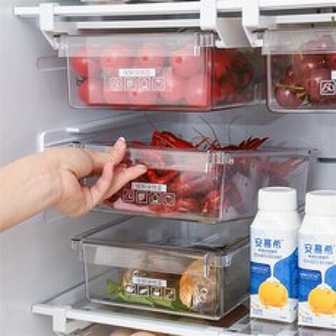 투명 냉장고 칸막이 냉장실 냉동실 정리 수납함 분리 선반 트레이, 단품