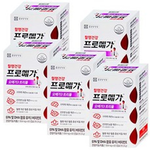 종근당건강 혈행건강 프로메가 오메가3 트리플 (654mg x 60캡슐), 5개