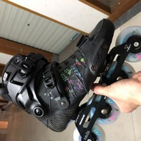 롤러 스케이트 운동화 슈즈 바퀴 달린 신발 2개 바퀴힐 인라인 성인 접이식 하드 385, 트리니티 버전, 42