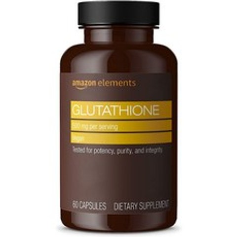 Amazon Elements - Glutathione L- 글루타티온 500mg 식물성 60캡슐, 1병