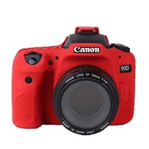 90D Silicone Case Camera Housing Case Protective Cover Shell Compatible with Canon EOS 90D Cameras Red, 본상품