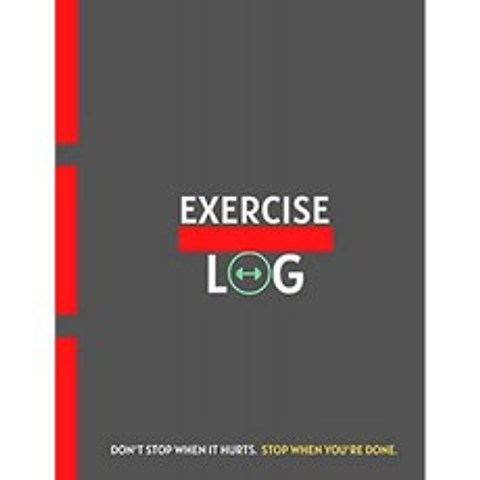 운동 기록 | 체육관 로그 | A4 | 100 페이지 | 8.5 x 11 인치 | 체육관 및 피트니스 일기 | 운동 추적 및, 단일옵션