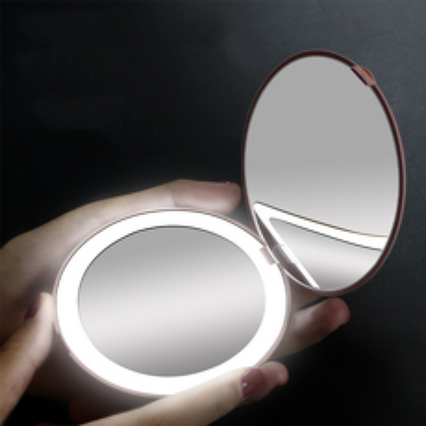 바이미니멀 휴대용 LED 메이크업 화장 거울 조명 미러 무선충전 밝기조절 조명 BY-MR01, 베이비핑크