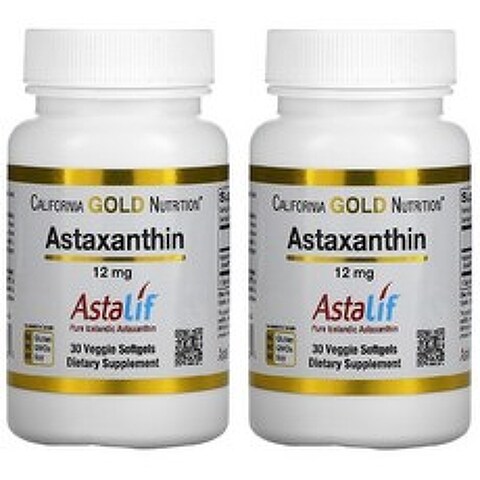 캘리포니아골드뉴트리션 아이슬란드 아스타잔틴 Astaxanthin 12mg 30정 (2팩)