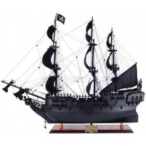 오래된 현대 수공예품 검은 진주 해적선 나무 모형 : 가정 및 주방