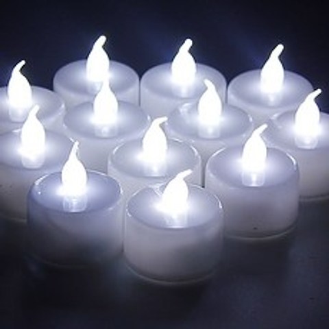 LED 티라이트 전자 양초 미니 캔들 홀더 촛불 초, (티라이트 화이트)