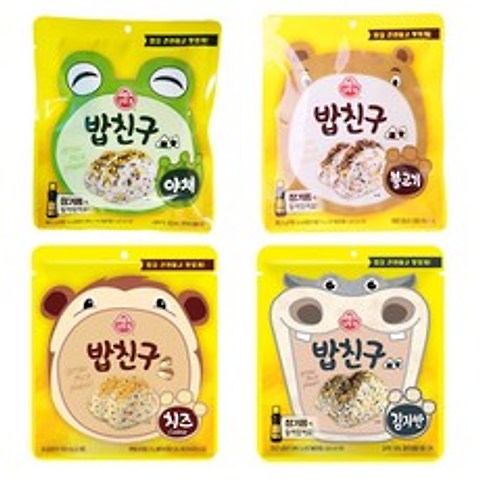 오뚜기 밥친구 4개(야채+불고기+치즈+김자반), 4개