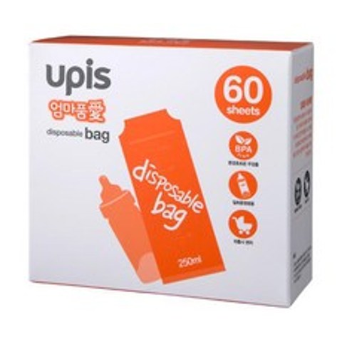 [유피스]일회용 비닐팩 60매 /일회용 젖병용, UPIS 일회용 비닐팩60P