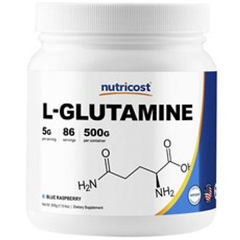 Nutricost L-글루타민, 500g, 블루 라즈베리(Blue Raspberry)