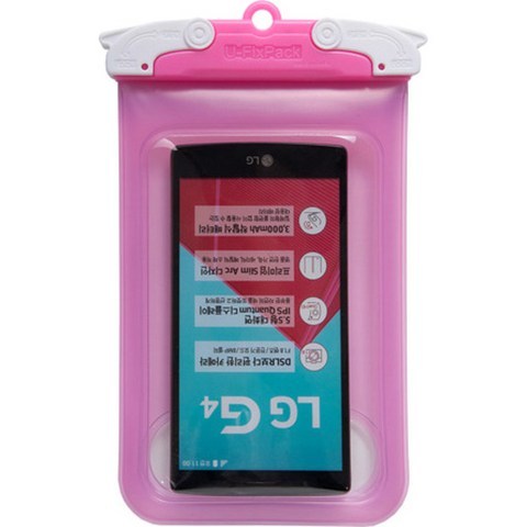 유픽스 방수팩 스마트폰용 + 넥스트랩 랜덤발송, 핑크, 1개