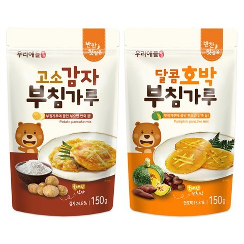 미즈앤코 우리애들밥상 고소감자 부침가루 150g + 달콤호박 부침가루 150g, 감자, 호박, 1세트