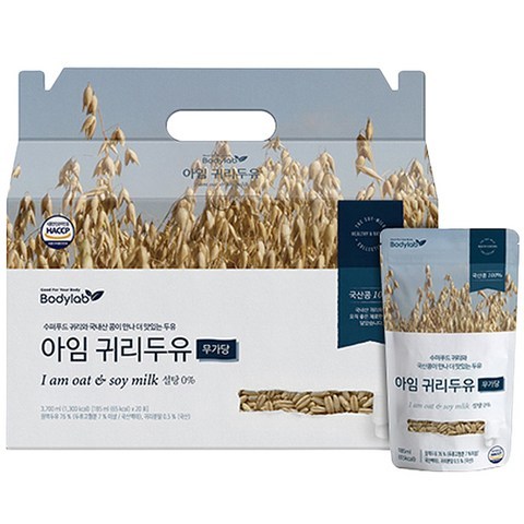 바디랩 아임 귀리두유 무가당, 185ml, 20개