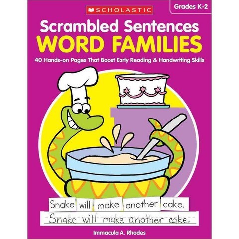 Word Families Grades K-2: 40 Hands-on Pages That Boost Early Reading & Handwriting Skills, Scholastic Teaching Resources