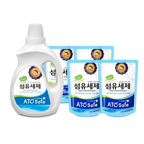 아토세이프 유아용 섬유세제 2L + 1.3L x 4p, 1세트