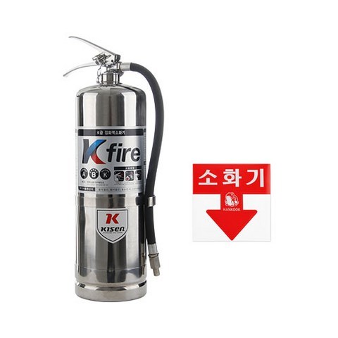 한국소방산업기술원 K급 소화기 4L + 스티커, 1세트