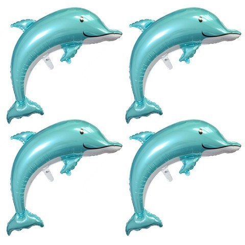 큐티 돌고래 은박풍선, 민트, 4개