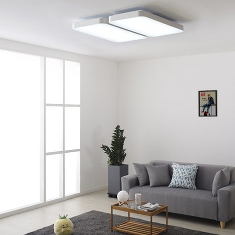 LIGHTING EVER LED 심플 거실등 120W M22, 화이트