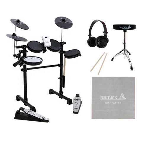삼익악기 비트 마스터 전자드럼 BM-1 + 고급형 드럼 의자 + 고급 매트 + 접이식 헤드폰 + 드럼스틱 2p 세트