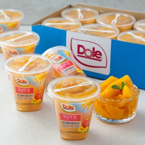 Dole 후룻컵 복숭아컵, 198g, 12개