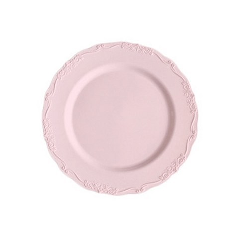 아보드 플라스틱 일회용 접시 핑크 라지, 6개입, 1세트