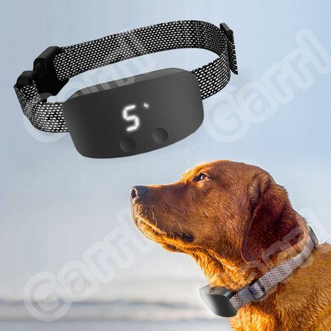Garrl 강아지 짖음방지기 터치스크린식 자동 제어 강아지훈련용 목걸이 USB 충전식 방수 전기목걸이, 1개, 화이트