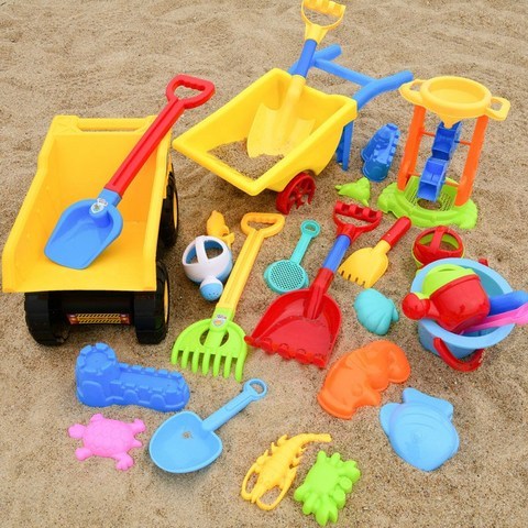 [해외 직송]뉴타임즈 모래놀이 야외완구 어린이 비치 장난감 세트 모래 아기 모래장난 도구 라지 사이즈 모래 캐기 XZ21 C11, 1개, 04 26피스