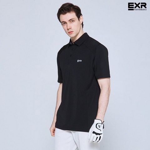 [EXR] 남성 베이직 에디션 카라 티셔츠 블랙