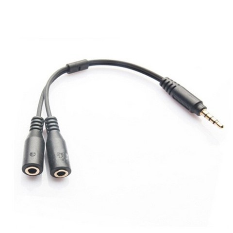 Adaptador de auriculares con tapones para micrófono 35mm 4 posiciones a 2x3 posiciones 35mm M F, 검정, XS