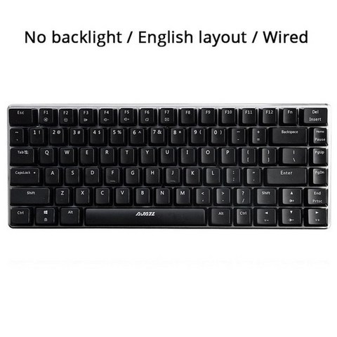 Ajazz-Teclado mecánico AK33 para videojuegos blanco con cable diseño ruso Inglés RGB 1 Color de ret, 중국, 블랙-백라이트 없음, 인터럽터 흑인