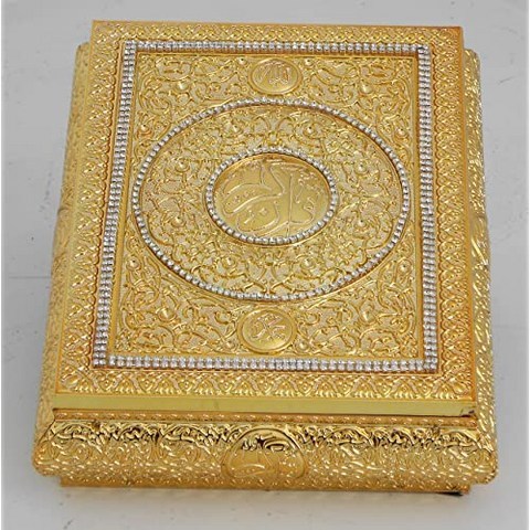 Islamic Muslim gold Quran Box with rhinestone Home decorative, 본상품