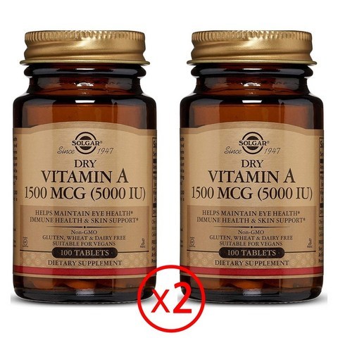 솔가 드라이 비타민A 1500MCG(5000IU) Dry VitaminA 100정 2병