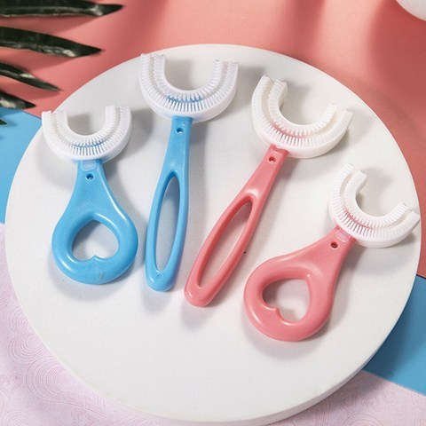 새로운 어린이 유아 칫솔 U 실리콘 칫솔 입 청소 수동 칫솔 만화 패턴 2021 휴대용 버전|Toothbrushes|, 1개, Pink 2-6T, 단일