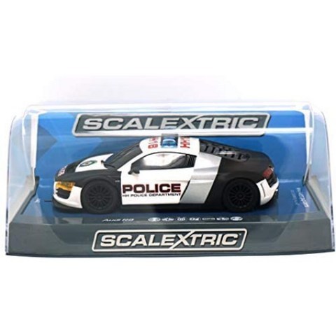 Scalextric Audi R8 경찰차 1:32 Slot Race Car C3932 White amp; Black, One Color_One Size, One Color_One Size, 상세 설명 참조0