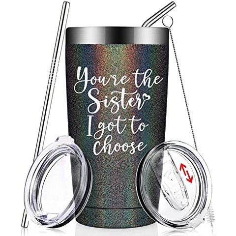 Youre the Sister I Got to Choose - Funny Sister Gifts from Sister Brother - Li (Glitter Charcoal), Glitter Charcoal