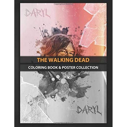 색칠하기 책 및 포스터 컬렉션 : 워킹 데드 Daryl Dixon TV 쇼, 단일옵션