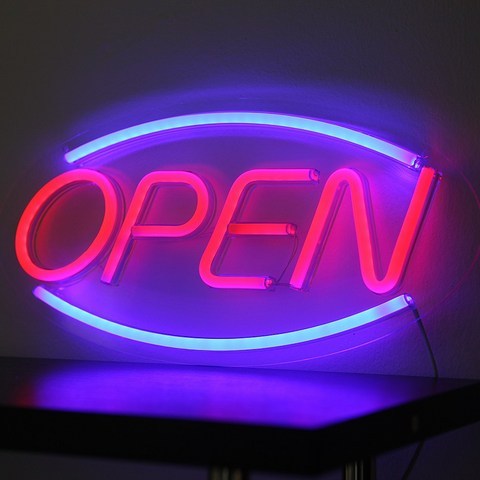 LED 레터링 오픈 네온사인 OPEN 개업간판 영업중 인테리어조명, 단품