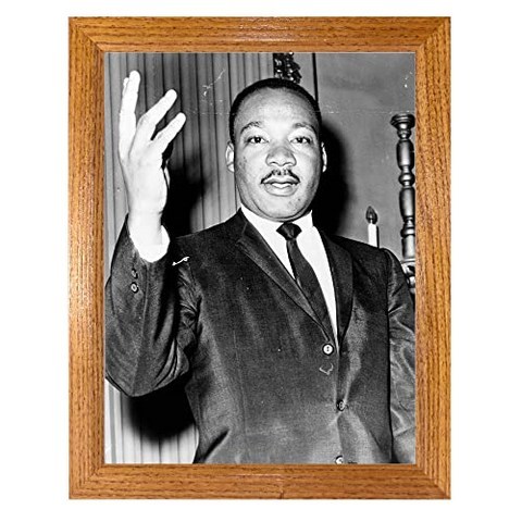 Martin Luther King Jr. Honey Brown Frame 사진 - 1964 년의 역사 삽화 - (5 x 7) - 광택, 본상품, 본상품