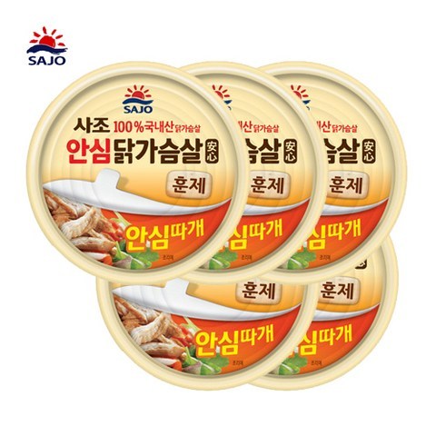 사조 안심따개 안심훈제닭가슴살 90g X 5캔, 5개입