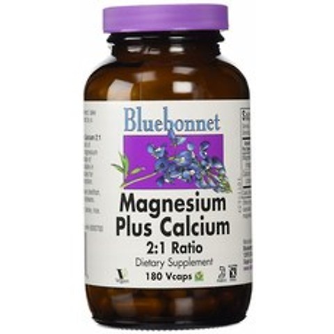 블루보넷 마그네슘 플러스 칼슘 2대1 비율 베지터블 캡슐 무설탕 글루텐 프리, 180개입, 1개