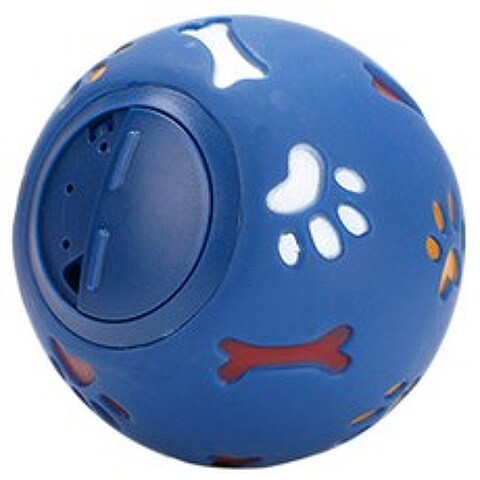 ARYKO 고양이 앤 강아지 퍼즐 간식볼 장난감 S, 블루, 1개