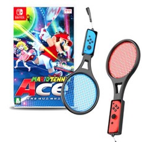 닌텐도 마리오 테니스 에이스 게임 + 조이콘 테니스 라켓 2p 패키지, 1세트