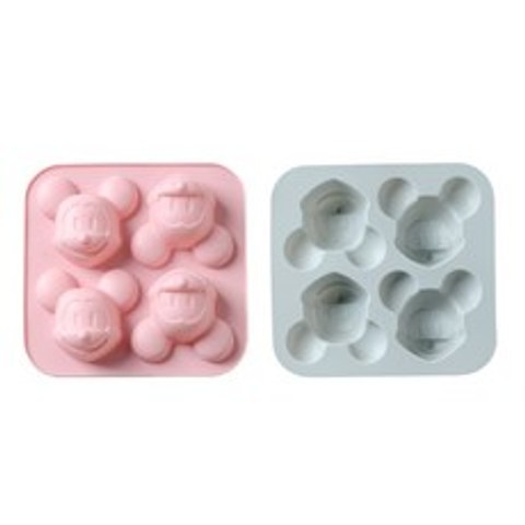 유앤미 실리콘 수제 아이스크림 몰드 BG018 2종 세트, 쥐돌이(핑크, 블루), 1세트