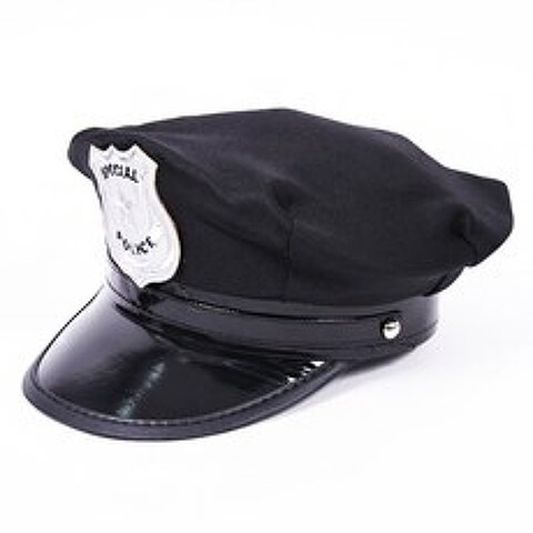 할로윈 파티 경찰 모자, 블랙, 1개