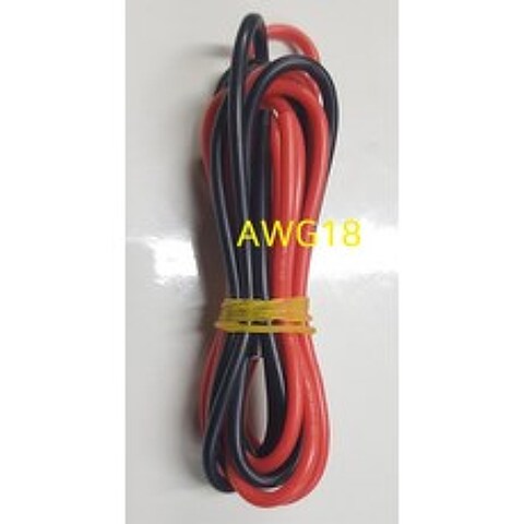 18AWG 실리콘 케이블 실리콘전선 (절단 판매), 빨강 1M